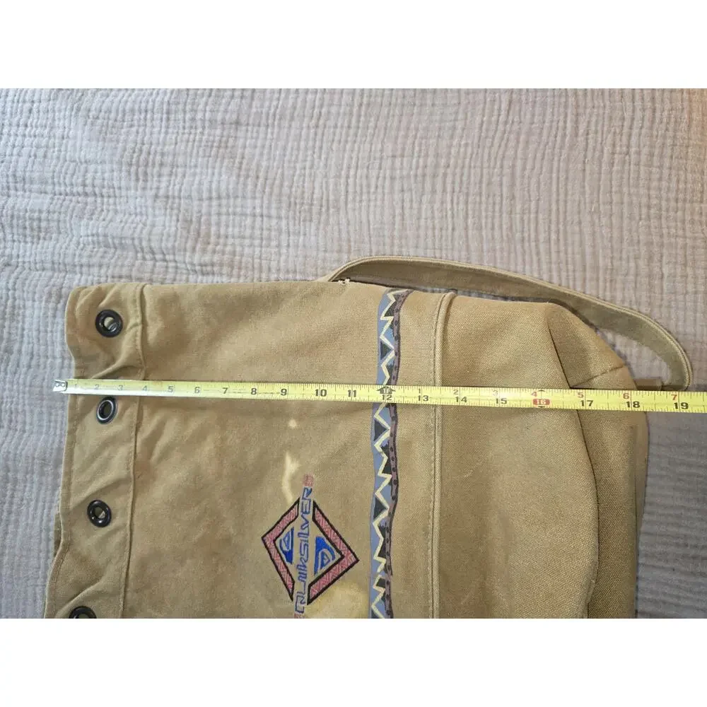 VTG Quicksilver Backpack Tan Rucksack Drawstring Bag 90s surf thrash skate rare